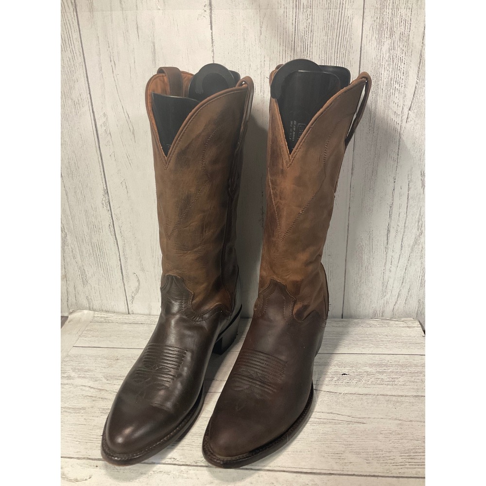 El Dorado men's Brown, cowboy boots, genuine leather 2478 size‎ 8 1/2